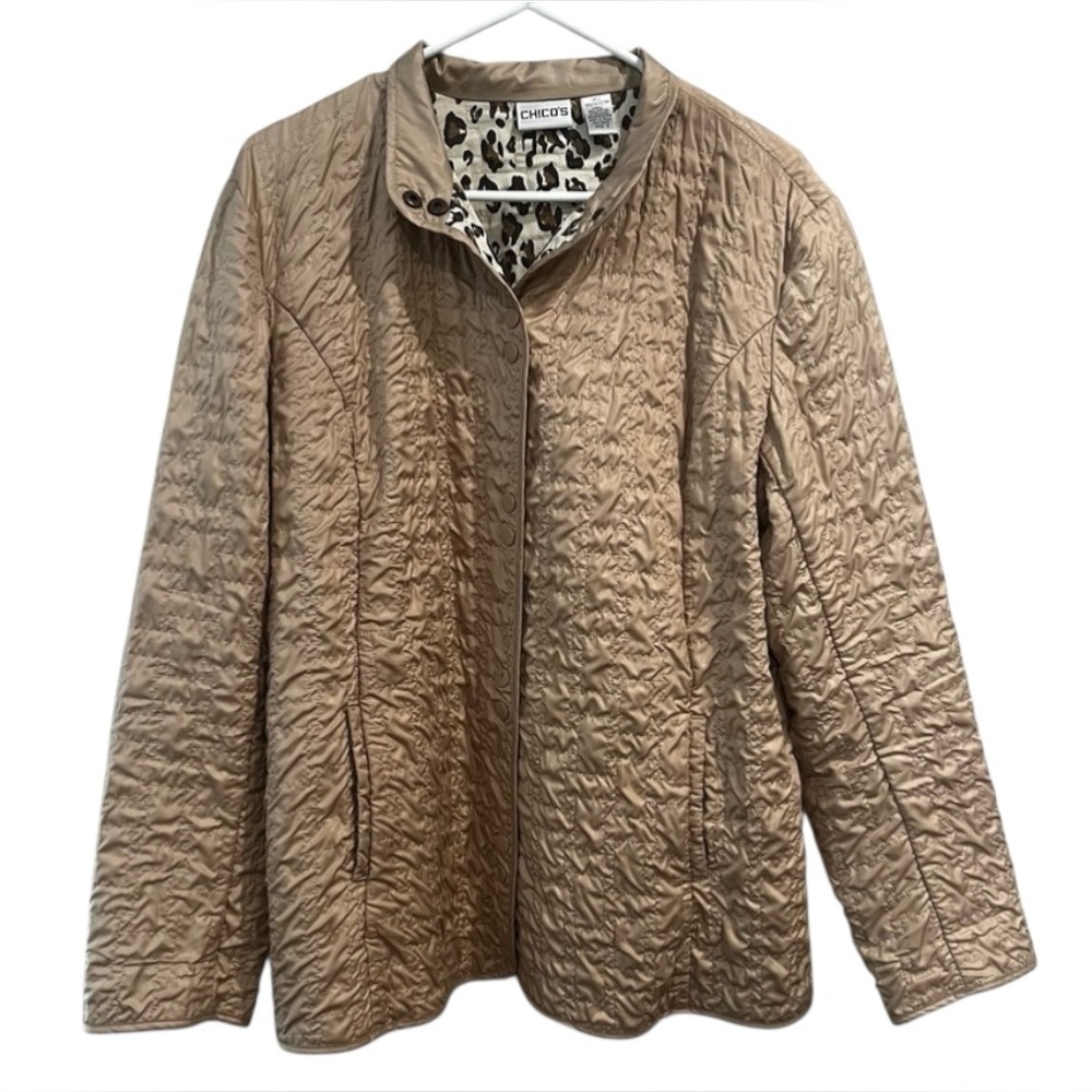Chico's Quilted Jacket sz Xl - Picture 2 of 8
